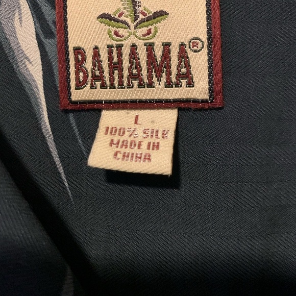 Tommy Bahama LG Men's Floral Navy Shirt 100% Silk Button Up Loose, Relaxed Fit - Picture 8 of 11